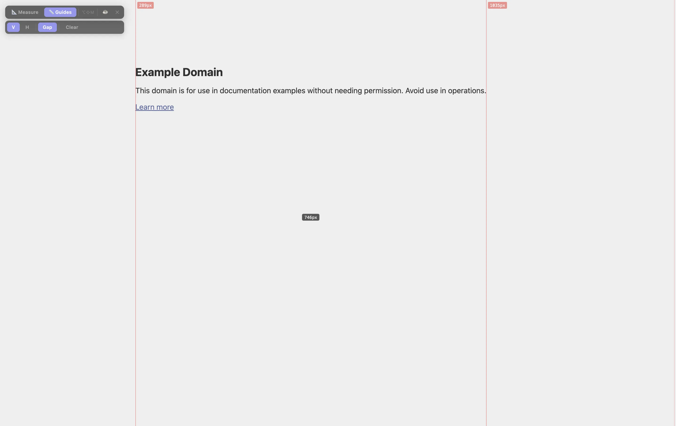 Metis Measure mode inspecting a page element